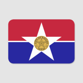 ダラス国旗が付いた愛国的な名前タグ 名札