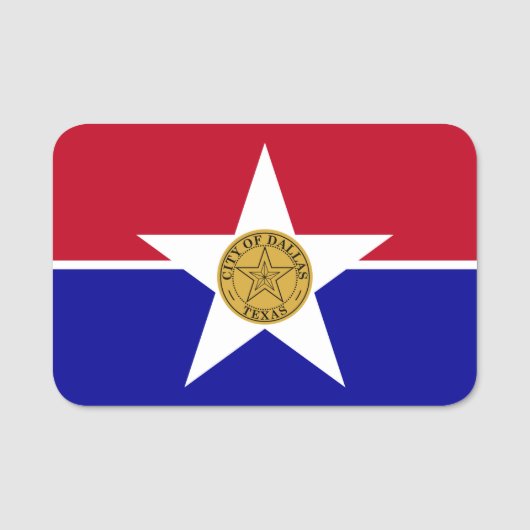 ダラス国旗が付いた愛国的な名前タグ 名札 (正面)