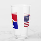 ダラス国旗を掲げた愛国的なガラス杯 タンブラーグラス (左)