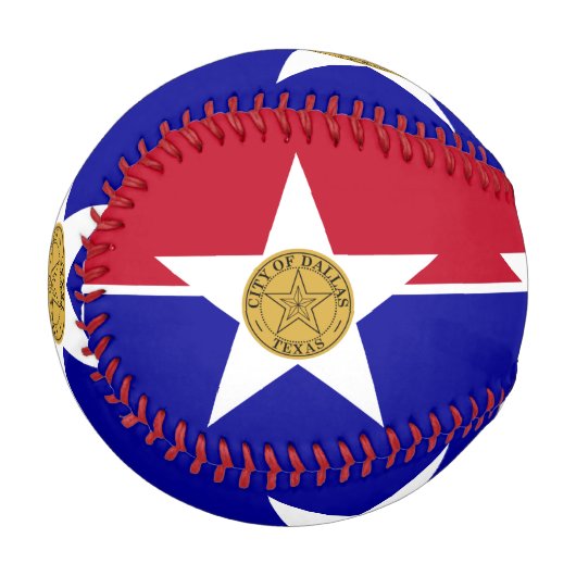 ダラス国旗を掲げた愛国野球 野球ボール (正面左)