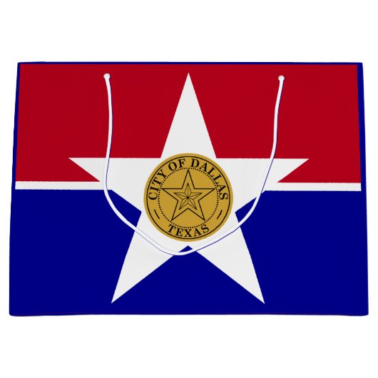 ダラス国旗、テキサス州大抱き枕 ラージペーパーバッグ (正面)