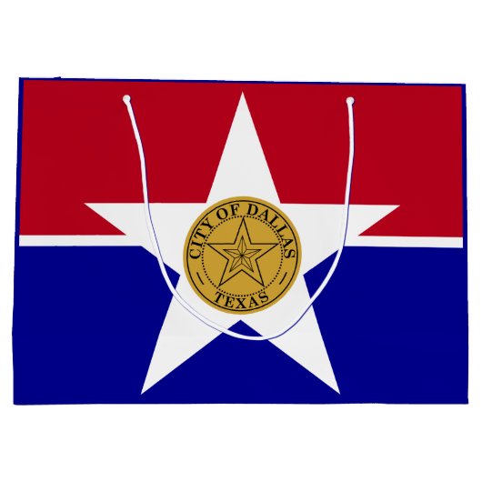 ダラス国旗、テキサス州大抱き枕 ラージペーパーバッグ (裏面)