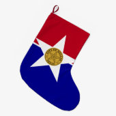 ダラス国旗(テキサス州) ラージクリスマスストッキング (正面 (吊り時))