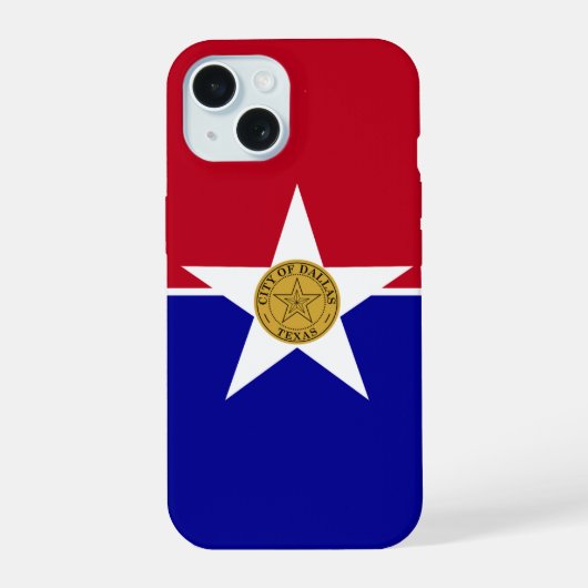 ダラス国旗、テキサス州 iPhone 15ケース (裏面)