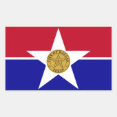 ダラス州旗の付いた長方形シール 長方形シール (正面)