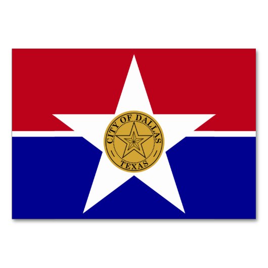 ダラス州旗を持つ愛国的なテーブルカード テーブルナンバー (正面)
