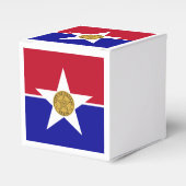 ダラス州旗を掲げた愛国的優遇箱 フェイバーボックス (正面サイド)