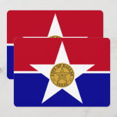 ダラス市の国旗がデザインされた愛国的な招待状 招待状 (正面/裏面)