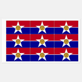 ダラス市旗を持つ愛国的なラベル ラベル