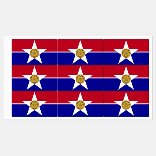 ダラス市旗を持つ愛国的なラベル ラベル (シート)