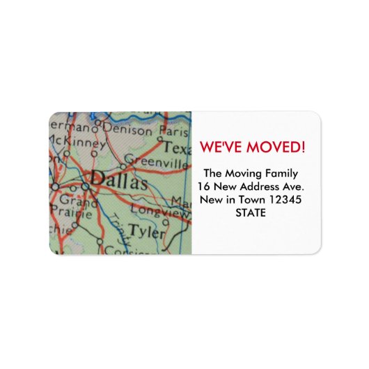ダラス引っ越しましたラベル ラベル (正面)