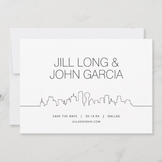 ダラス日付の保存 招待状 (正面)