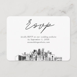 ダラス結婚のミニマルなスケッチRSVP エンクロージャーカード