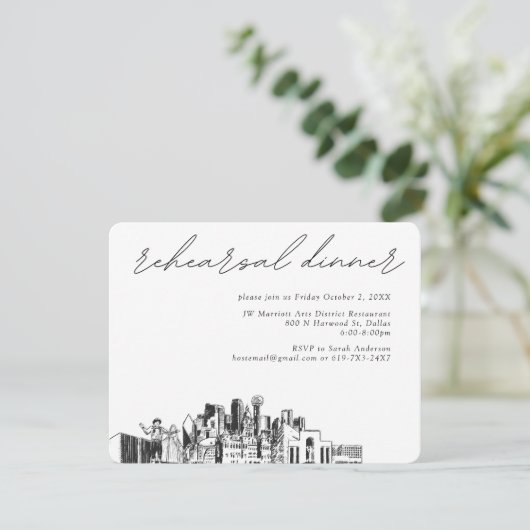 ダラス結婚のリハーサル招待状エンクロージャカード エンクロージャーカード (スタンド正面)