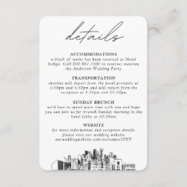 ダラス結婚の小さな垂直詳細 エンクロージャーカード