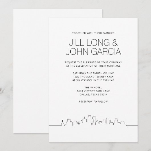 ダラス結婚ズ 招待状 (正面/裏面)