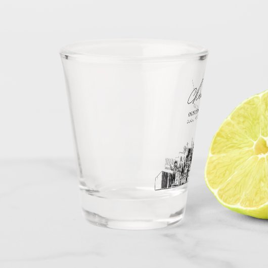 ダラス結婚式の引き出物パーソナライズされた応援 ショットグラス (左)