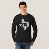 ダラス郡 214 エリアコード テキサス州の地図 プライド Tシャツ (正面フル)