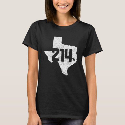 ダラス郡 214 エリアコード テキサス州地図 愛州の誇り 2 Tシャツ (正面)