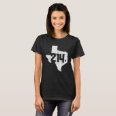 ダラス郡 214 エリアコード テキサス州地図 愛州の誇り 2 Tシャツ (正面フル)