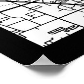 ダラス アメリカ 市区地図 ポスター (角)