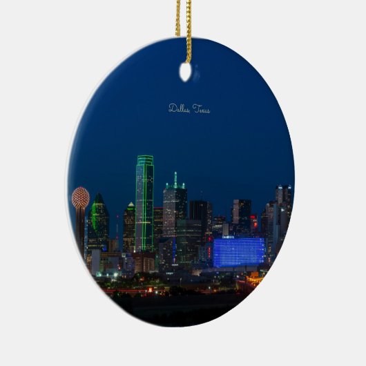 ダラス、テキサス州の街並み写真 セラミックオーナメント (右)