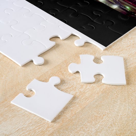 ダラス、テキサス州スカイラインの夕暮れ ジグソーパズル (側面)