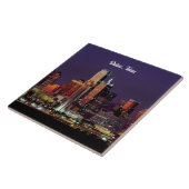 ダラス、テキサス州スカイラインの夕暮れ タイル (側面)