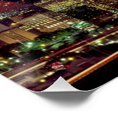 ダラス、テキサス州スカイラインの夕暮れ ポスター (コーナー)