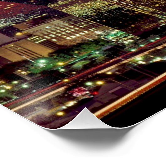 ダラス、テキサス州スカイラインの夕暮れ ポスター (コーナー)