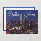 ダラス、テキサス州スカイライン、統一された州はがき ポストカード (正面/裏面)