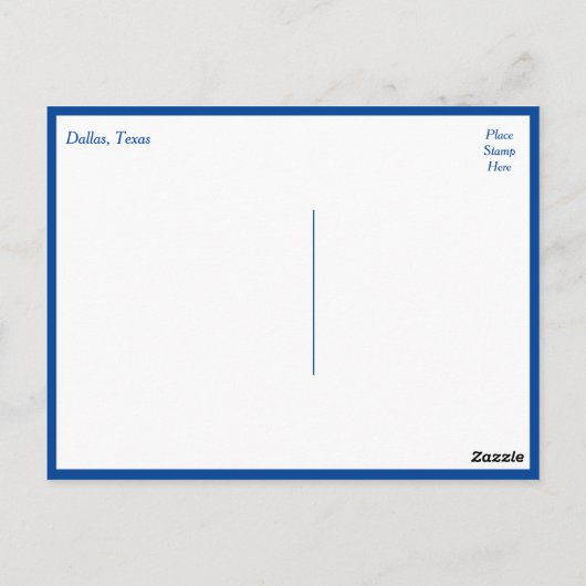 ダラス、テキサス州スカイライン、統一された州はがき ポストカード (裏面)