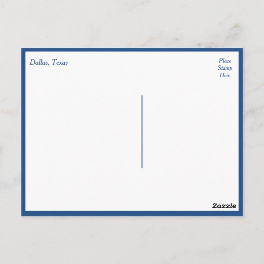 ダラス、テキサス州スカイライン、統一された州はがき ポストカード (裏面)
