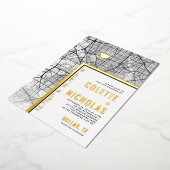 ダラス，テキサス州ラブロケーター |シティテーマ結婚の 箔招待状 (回転した状態)