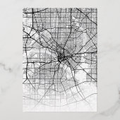 ダラス，テキサス州ラブロケーター |シティテーマ結婚の 箔招待状 (裏面)