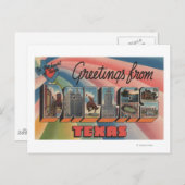 ダラス，テキサス州ラージレターScenesDallas, TX ポストカード (正面/裏面)