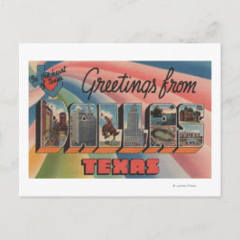 ダラス，テキサス州ラージレターScenesDallas, TX ポストカード