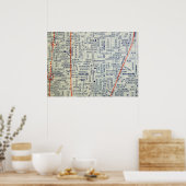ダラス，テキサス州ヴィンテージマップのポスター ポスター (キッチン)