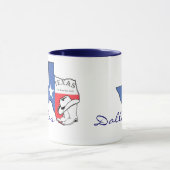 ダラス、テキサス州州マップ(スター、ブーツ、ハットマグカップ) マグカップ (中央)