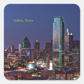 ダラス、テキサス州航空ビュー。 スクエアシール (正面)