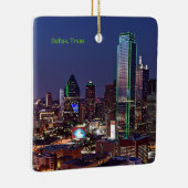 ダラス、テキサス州航空ビュー。 セラミックオーナメント (右)