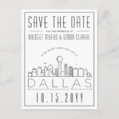 ダラス,テキサス州 |スタイル設定されたスカイライン日付を保存 ポストカード (正面)