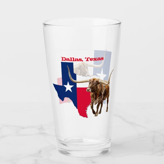 ダラス，テキサス州，ビールグラス タンブラーグラス (正面)