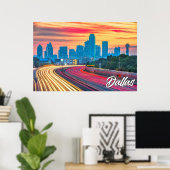 ダラス，テキサス州,統一された州 ポスター (ホームオフィス)