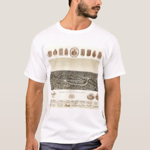 ダラス – テキサス州-1892年アンティーク絵図 Tシャツ