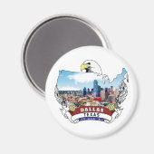 ダラス,テキサス州USAバルドイーグル マグネット (正面/裏面)