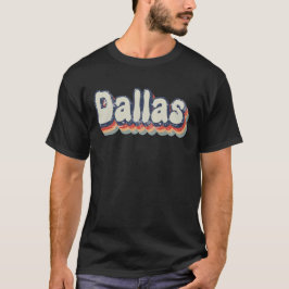 ダラス テキサス レトロ ダサかっこいいテキストアート Tシャツ