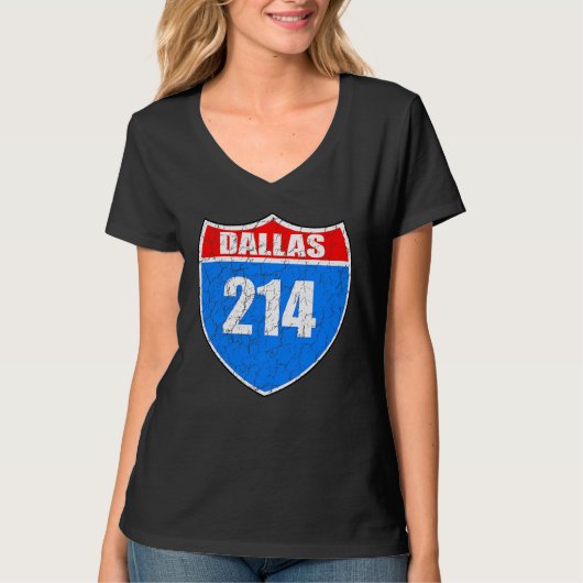 ダラス テキサス 州間高速道路45 プライド 代表 214 ディス Tシャツ (正面)