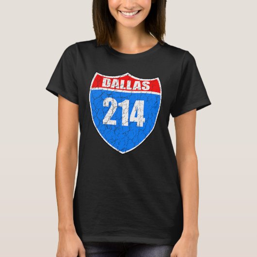 ダラス テキサス 州間高速道路45 プライド 代表 214 ディス Tシャツ (正面)