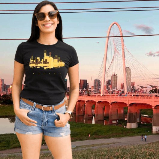 ダラス テキサス 橋 黄金の夕日 旅行Tシャツ Tシャツ